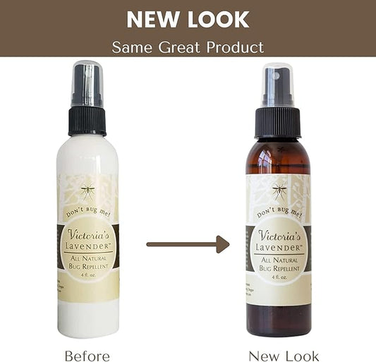 Victoria's Lavender Don’t Bug Me Natural Bug Spray for Kids, Men & Women – DEET Free Insect Spray with Essential Oils, Aloe Vera & Eucalyptus for Outdoor & Indoor, Made in USA – 1 Pack (4 Fl Oz)