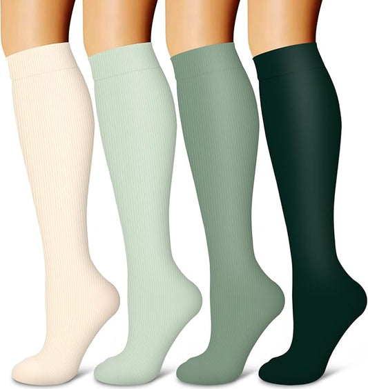 Laite Hebe 4 Pairs-Compression Socks for Women&Men Circulation-Best Support for Nurses,Running,Athletic