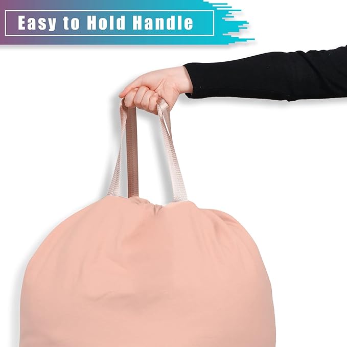 LOLOMLO Extra Large Canvas Laundry Bags with Handles & Drawstring Closure, Heavy Duty Tears Resistant Clothes Storage Travel Bags, Machine Washable Multi Use Laundry Bag liner for Laundry Hamper