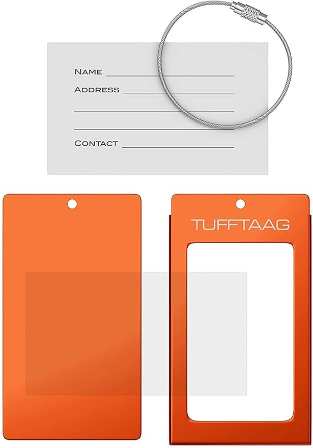 Luggage Tags Business Card Holder by TUFFTAAG - Durable Travel ID Bag Tag in Multiple Color Options, Perfect for Suitcases, Backpacks, and Carry-Ons, Easy Identification, Secure and Stylish