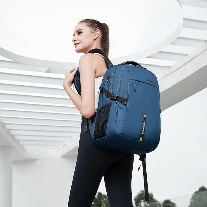 Blue Business Laptop Backpack for Men Women, 30L Anti-Theft Carry on Travel Backpack Flight Approved for Airplane, Adults Back pack Bag for Work, Commuting, Weekend Casual Daypack