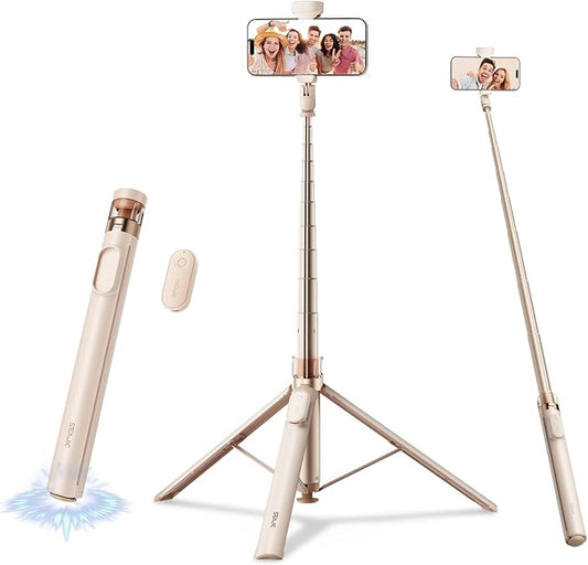 66" Automatic Phone Tripod Stand with Remote, Cell Phone Tripod for iPhone Video Recording & Live Streaming, Adjustable Selfie Stick Tripod for Content Creators, Vloggers