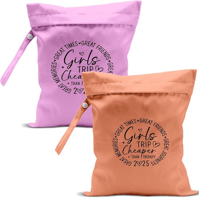 2Pcs Girls Trip Gifts Wet Dry Bag, Aloha Beach Bag Wet Bag Favors, Sunscreen Swimsuit Toiletry Travel Essentials For Women, Beach Travel Laundry bags for Dirty Diaper Swimsuit Gifts