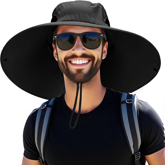 Super Wide Brim Fishing Hat for Men and Women,UPF50+ Waterproof Bucket Hat for Fishing, Hiking, Camping