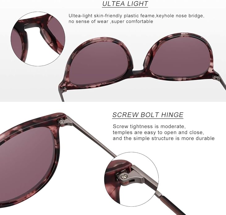 Retro sunglasses womens 2024 trendy round classic glasses