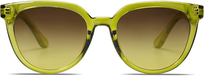 SOJOS Trendy Cat Eye Round Polarized Sunglasses for Women Fashion UV Protection Sunnies Sunglasses SJ2175