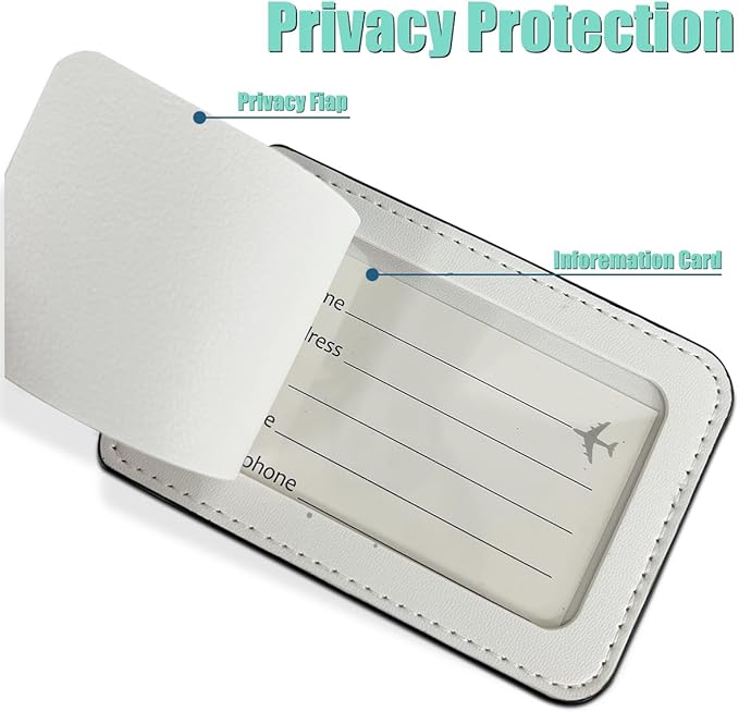 2 PCs Cat Stuff Luggage Tag, Suitcase Tags with Privacy Flap and Metal Loop, Luggage Tags for Suitcases, Identifiers Travel Essentials Bag Tag, Cat Lovers Gifts for Women Girls Friends Sister