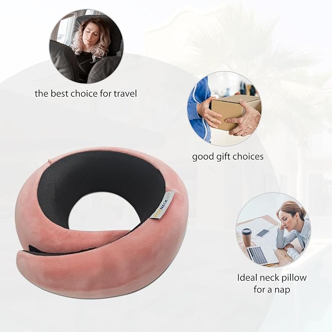 Snail Flexible Neck Pillow, Airplane Travel Pillow, Premium Memory Foam Travel Pillow, 360° Ergonomic Design, Asymmetrical Sides, Suitable for Office, Automotive, Washable Pillowcase