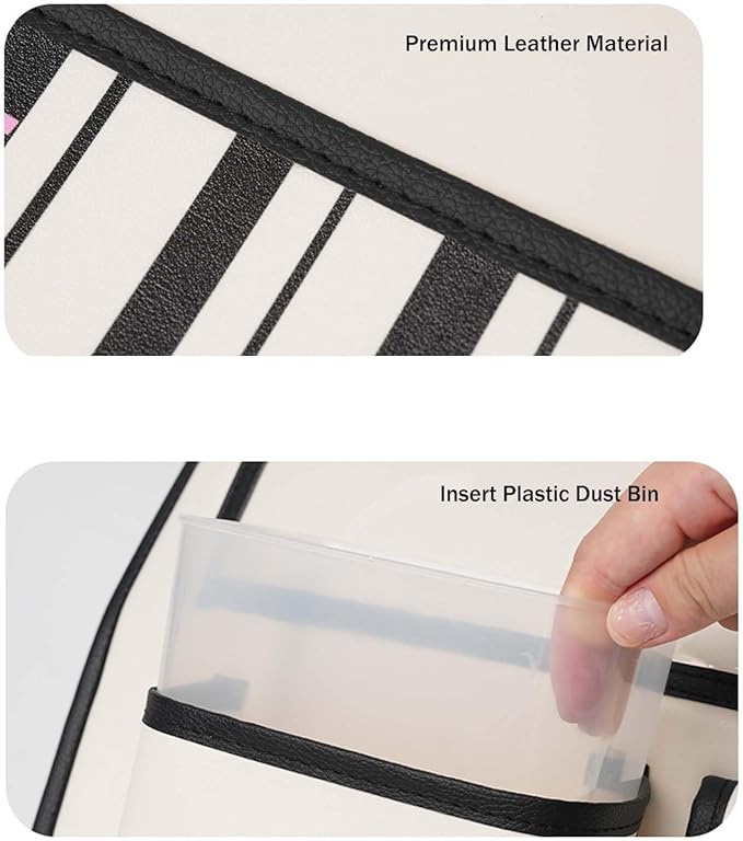 YUNZLAN Leather Backseat Car Organizer, Kick Mats Back Seat Protector with Touch Screen Tablet Holder Back Seat Organizer for Kids with 4 Storage Pockets Travel Accessories (BeigeBlackCat)