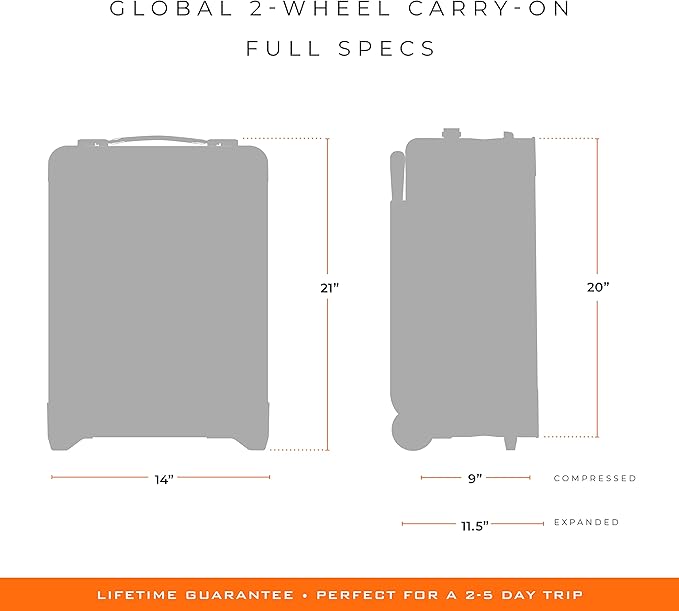 Briggs & Riley Global 2-Wheel Expandable Carry On - Luggage for International Travel, Suitcases with Wheels, Softside Rolling Bag for Men & Women, Self-Repairing Zipper - Baseline Collection, Black