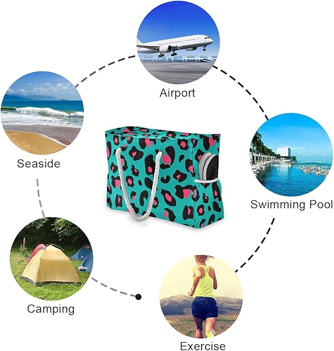 senya Large Beach Shoulder Bags Canvas Tote Water Resistant for Gym Travel Daily