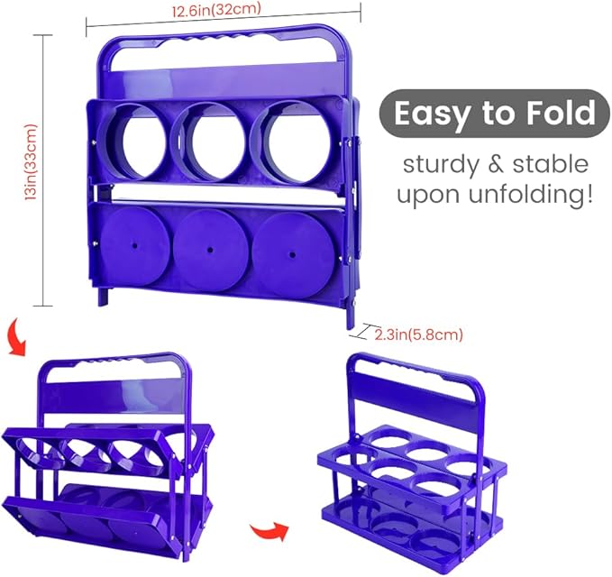 musbus Reusable Drink Carrier with Handle for Food Delivery Drivers, Portable Cup/Coffee Holder Accessories for Delivery, Foldable Drinks Caddy with Tray, Car Durable Plastic Festive Bottle, Vacation