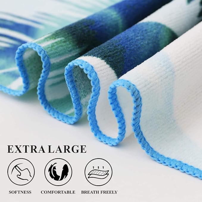2 Packs Oversized Beach Towel Set Extra Large Big XL Pool Camping Swim Clearance Towels 36x72 Soft Blanket Cruise Essentials Accessories Must Haves Vacation Necessities Adult Gifts Flamingo Palm