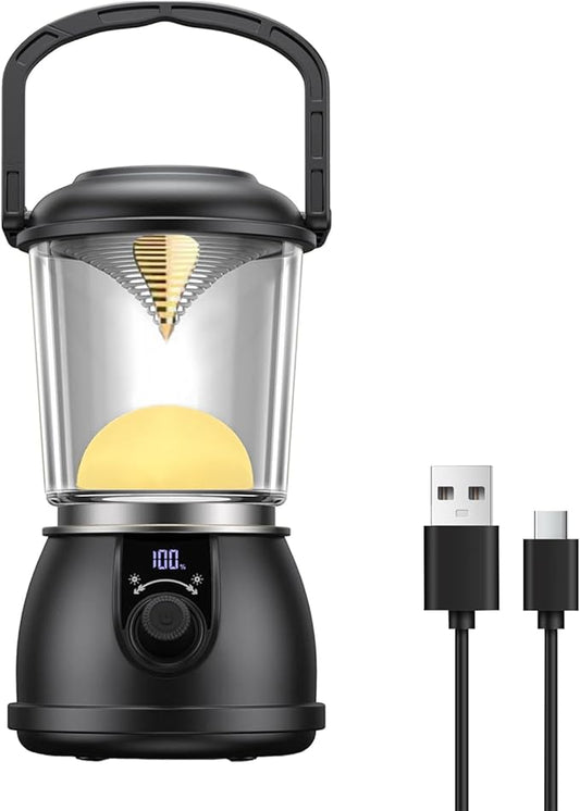 Camp Lantern, Led Camping Lantern Rechargeable 300 Lumen, Lanterns for Power Outages Lantern Camping Lights & Lanterns USB C 5V/2A IPX5 Waterproof for Outdoor Fishing Emergency