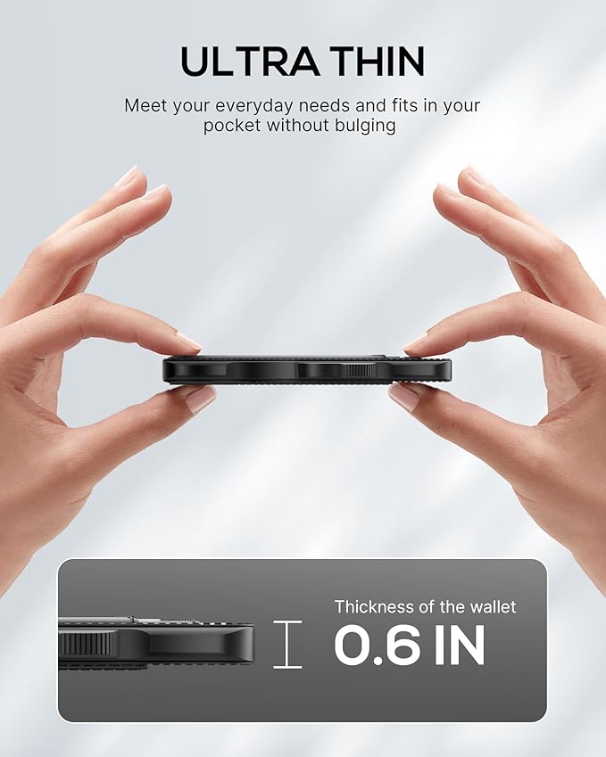 Minimalist Mens Wallet Card Holder: Pop Up Card Case, Genuine Leather, Smart, RFID Blocking, Slim, Thin, Front Pocket, Gift Box - 9-12 Card Capacitiy, Cash Pocket (Black)