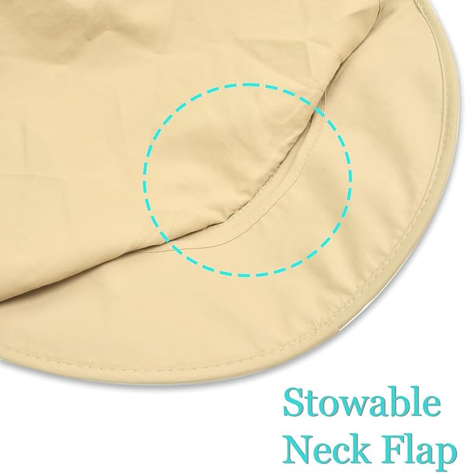 ZOORON Sun Hats for Men Women Fishing Hat with Neck Flap,UPF 50+ Sun Hat Waterproof Wide Brim Bucket Hats for Safari Hiking