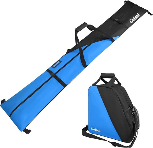 Goloni Ski Bag and Boot Bag Combo,Ski Bags for Air Travel,Snowboard Bag Fits for Skis Up to 180 CM and Boots Up To Size US13