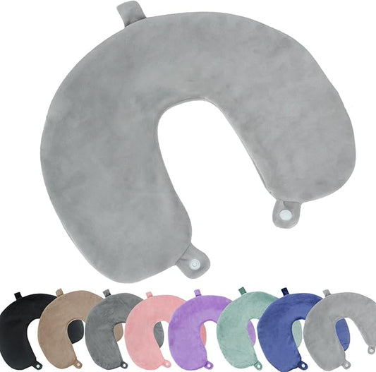 Travel Neck Pillow Cover, Neck Pillow Case, Pure, Soft and Smooh, Airplane Pillow Replacementt Cover Washable (Only Pillow Covers, no Filler)