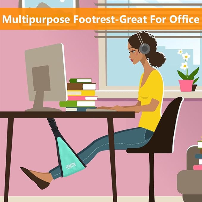 Airplane Footrest with No Feet Clashing Support Design, Portable Travel Foot Hammock, Memory Foam Plane Foot Rest to Relieve Feet Soreness - Long Flights Essentials