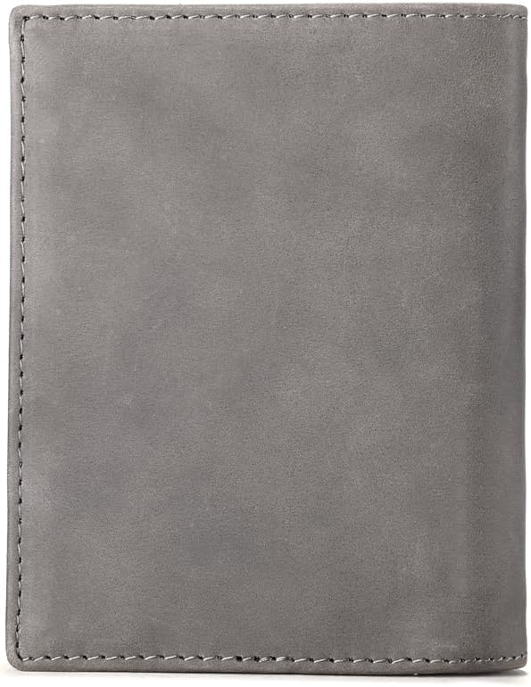 LEBULLBRO Genuine Leather Bifold Wallet RFID Blocking Wallet Large Capacity Purse Credit Card Holder for Men with 15 Card Slots (Grey)