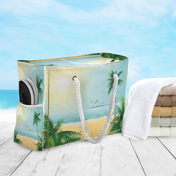 senya Large Beach Shoulder Bags Canvas Tote Water Resistant for Gym Travel Daily