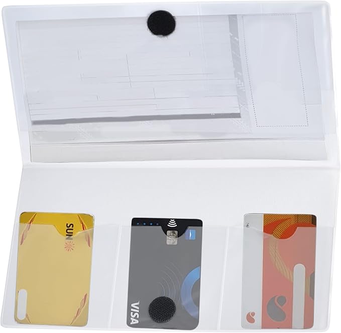 Andalus Auto Registration & Insurance Card Holder Pack of 2, Waterproof Essential Car Registration Holder with Hook & Velcro Closure, Perfect for Every Vehicles Glove Boxes (White - 9.5" x 5.15")