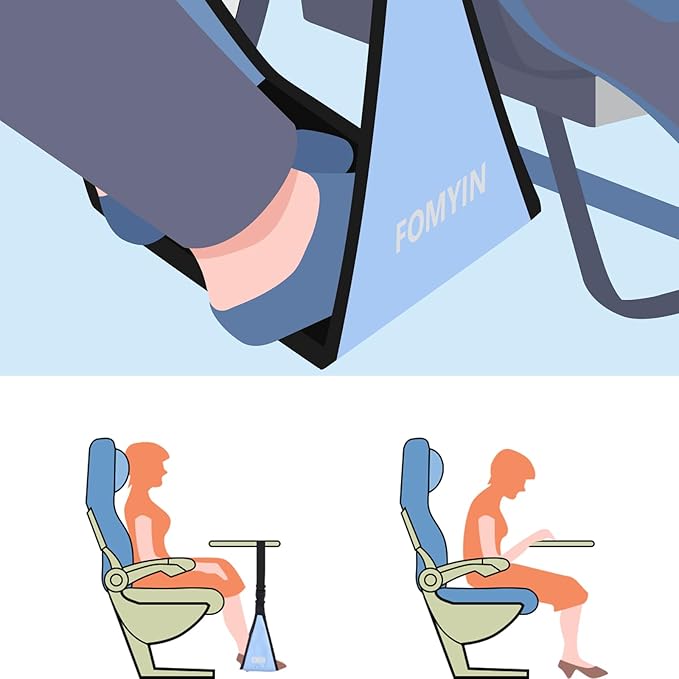 Airplane Footrest with No Feet Clashing Support Design, Portable Travel Foot Hammock, Memory Foam Plane Foot Rest to Relieve Feet Soreness - Long Flights Essentials