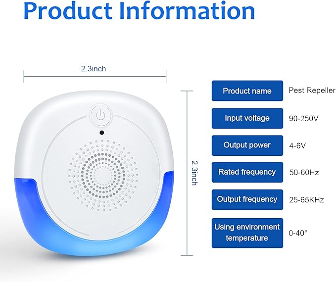 2024 Ultrasonic Repeller & Insect Repeller 6 Packs, Ultrasonic Repellent for Roach, Rodent, Mouse, Bugs, Mosquito, Mice, Spider, Ant, 2 Mode Switching