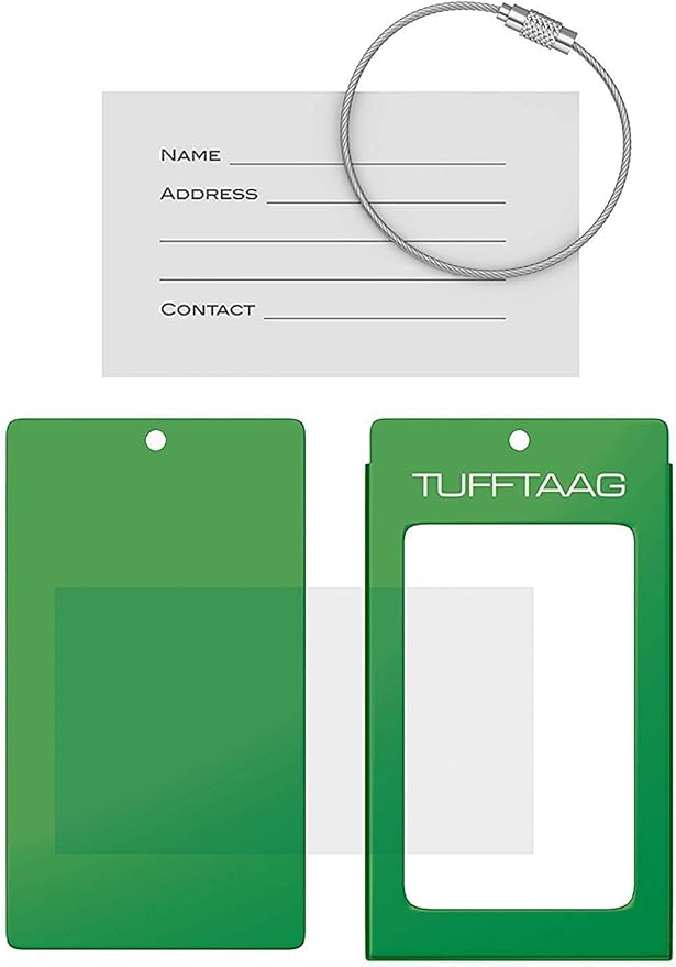 Luggage Tags Business Card Holder by TUFFTAAG - Durable Travel ID Bag Tag in Multiple Color Options, Perfect for Suitcases, Backpacks, and Carry-Ons, Easy Identification, Secure and Stylish