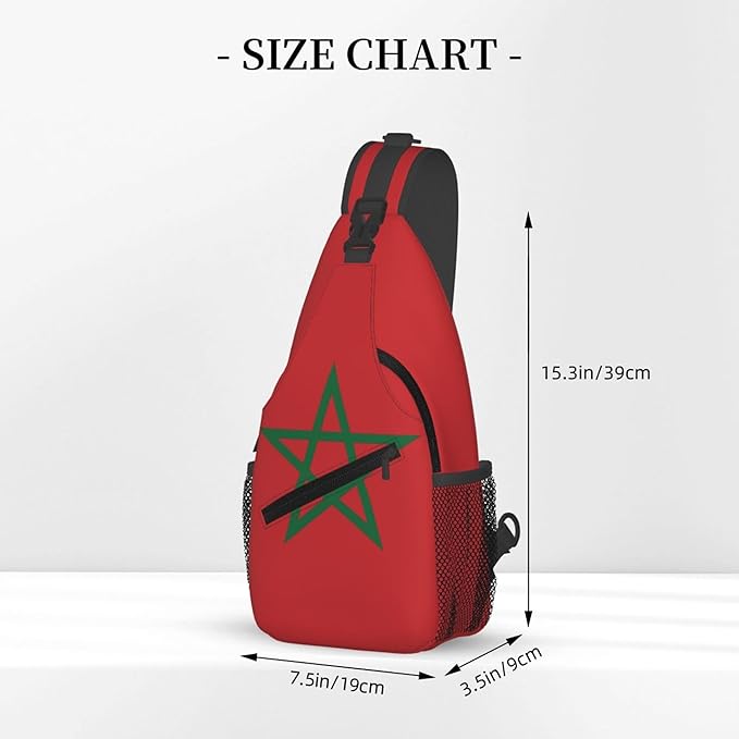 GJXFLSY Morocco Flag Sling Backpack Crossbody Bag Casual Chest Bags Travel Hiking Daypack Shoulder Bag for Women Men