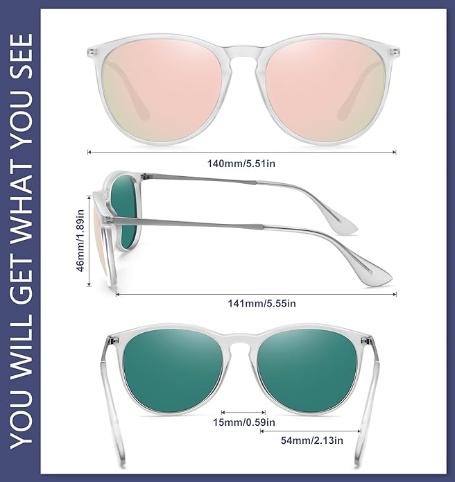 Retro sunglasses womens 2024 trendy round classic glasses