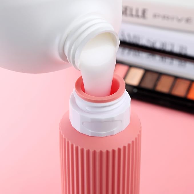 Travel Bottles for Toiletries, Large 6oz Travel Size Containers, BPA Free Leak Proof Tubs Refillable Liquid Accessories with Toiletry Bag for Cometic Shampoo and Lotion Soap (4 Pack)