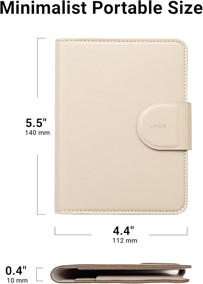 LHiDS Leatherette Passport Holder with RFID Protection, Premium PU Leather, Snap Button Closure, Travel Passport Wallet Cover for Passport, Boarding Passes, Business Cards, Cash (Apricot)