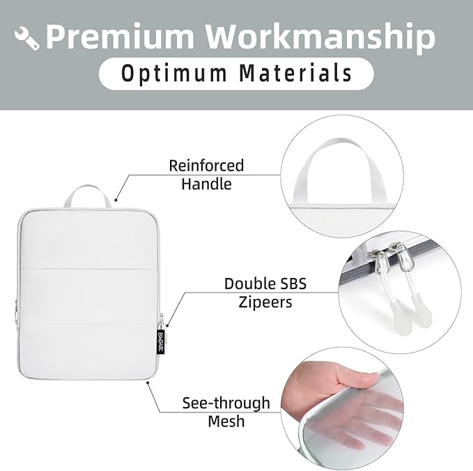 BAGAIL 6 Set Ultralight Compression Packing Cubes Packing Organizer for Travel Accessories Luggage Suitcase Backpack