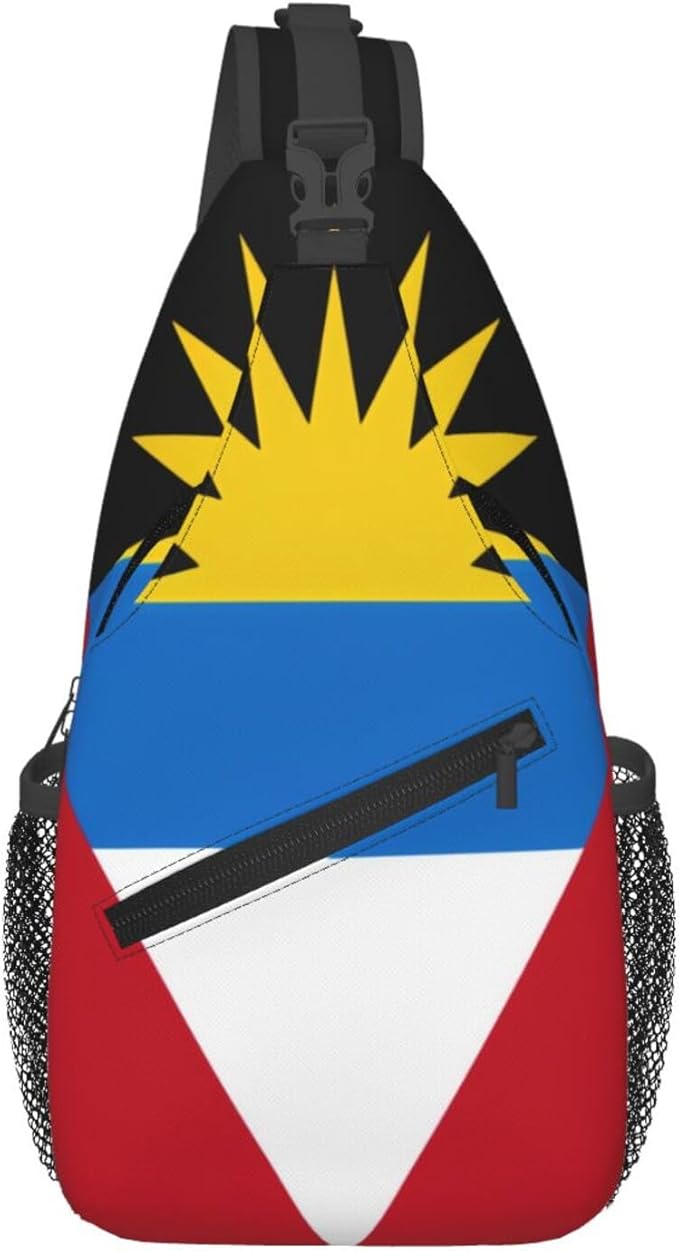 Antigua And Barbuda Flag Sling Bag Multipurpose Crossbody Sling Backpack Travel Cycling Hiking Shoulder Bag For Women Men