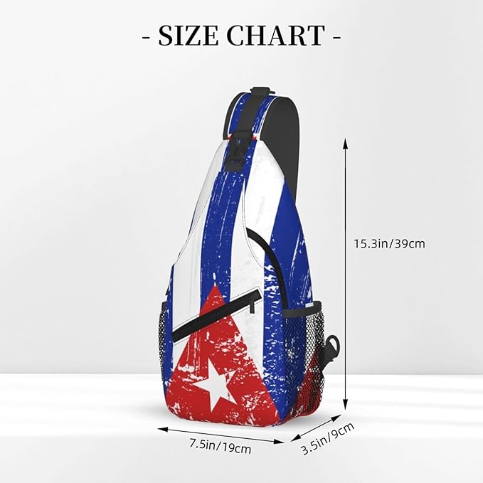 Cuba Flag Sling Bag Multipurpose Crossbody Sling Backpack Travel Cycling Hiking Shoulder Bag For Women Men