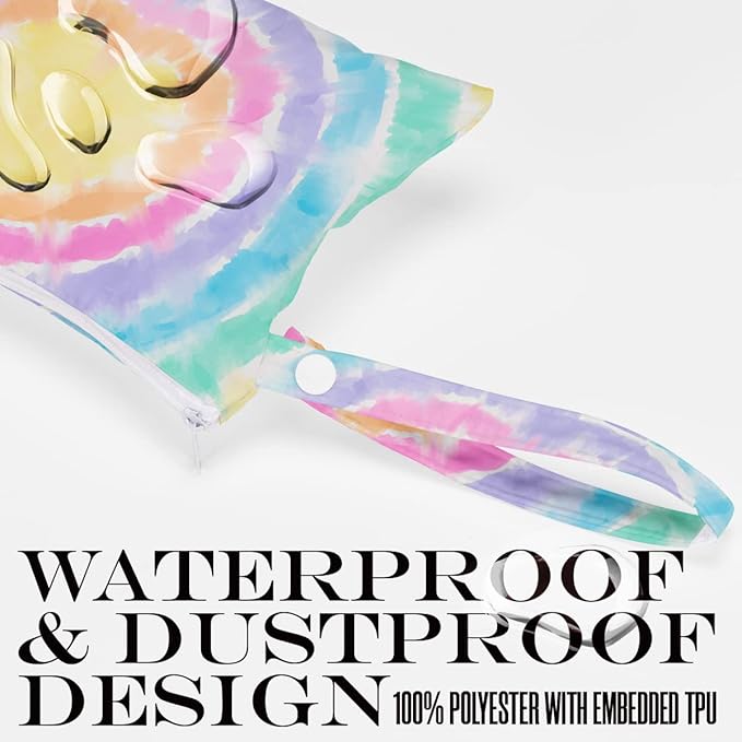 Wet Bag, Wet Dry Bag, Wet Bag for Swimsuit, Travel, Beach, Pool, Diapers, Dirty Yoga Gym Clothes, Toiletries, Makeup Bag, Waterproof Hippie Retro Flower Decor for Women Birthday, 2 Pcs Set.