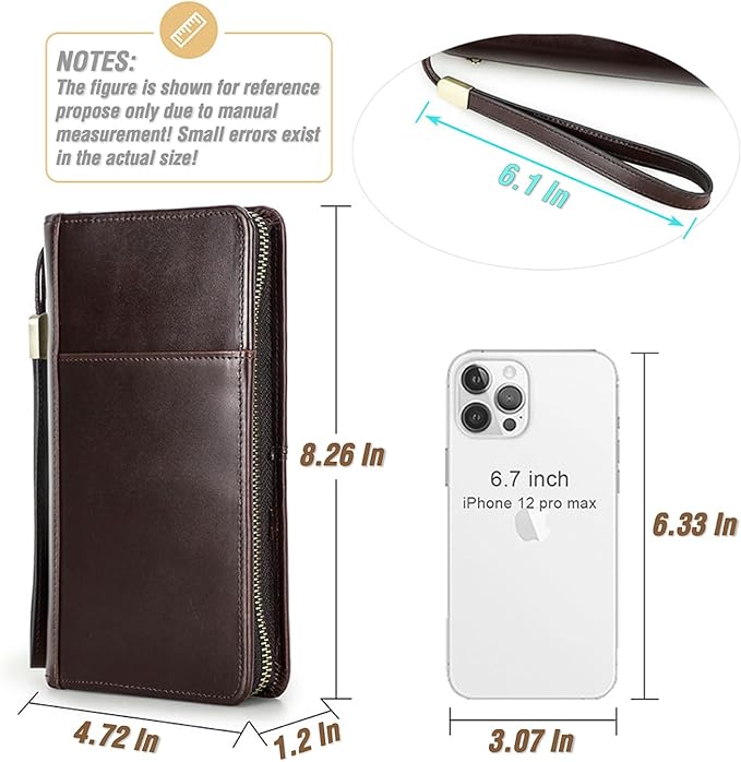 Top Grain Leather Travel Passport Wallet Holder for Man & Woman, Handmade with Three-Layer for 4 Passports & Multi Cards, RFID Blocking Large Capacity for Cards/Passports/Tickets, Coffee