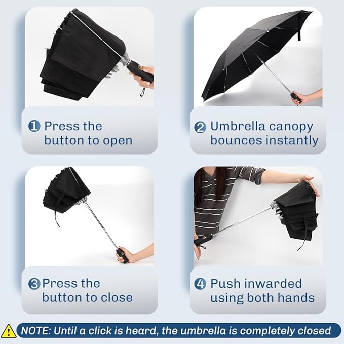 TOPSAIL 45in Truley Compact Folding Umbrella for Travel, Effortless & Safe Collapse, Portable & Sturdy Windproof Inverted Umbrellas for Rain