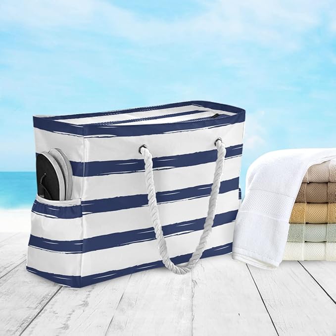 senya Large Beach Shoulder Bags Canvas Tote Water Resistant for Gym Travel Daily