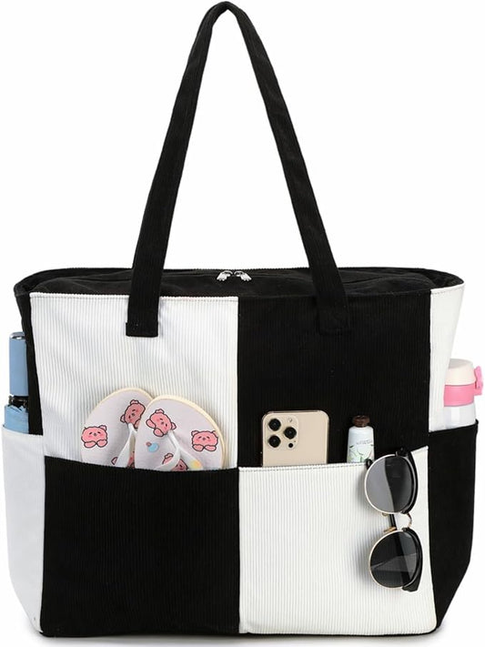 Bluboon Waterproof Beach Tote Pool Bags for Women Ladies Extra Large Carry On Bag With Wet Compartment for Weekender Travel