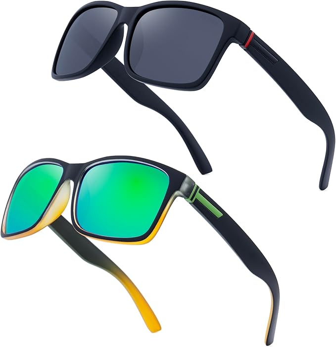 LECKIRUT Vintage Polarized Sunglasses for Men Women Retro Oversized Square Mirror Sun Glasses