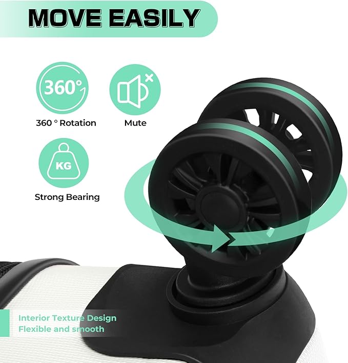 AnyZip Carry On Luggage 2PCS Luggage Set PC ABS Hardshell Lightweight Suitcase TSA Lock with 4 Spinner Wheels（14/20, White）