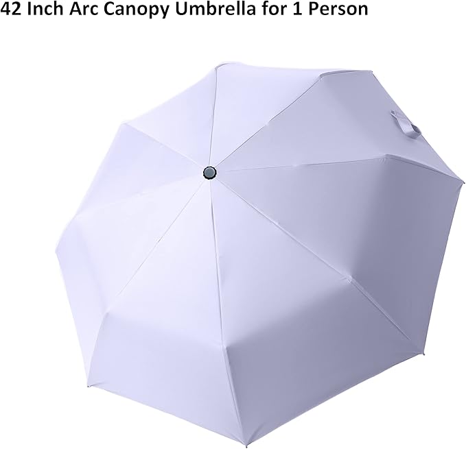 BAODINI Small UV Protection Travel Umbrella Compact for Rain and Sun UPF 50+ Windproof Portable 42 inch Umbrella for Women and Men