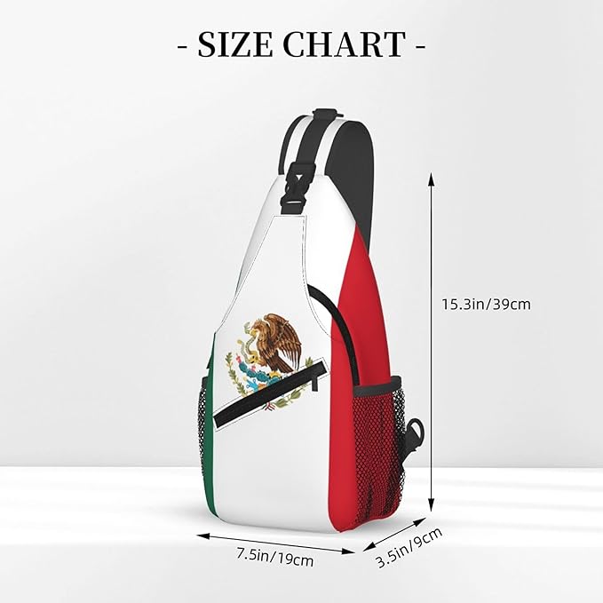 GJXFLSY Mexico Flag Sling Backpack Crossbody Bag Casual Chest Bags Travel Hiking Daypack Shoulder Bag for Women Men