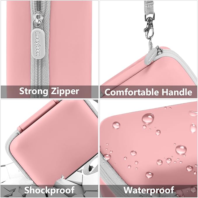 Leayjeen Underwater Camera Case Compatible with YISENCE/Trsunow/HICSHON/Yifecial/QUNVAL 11FT Waterproof Camera,Selfie Underwater Camera, Waterproof Floatable Digital Camera-Pink(Case Only)