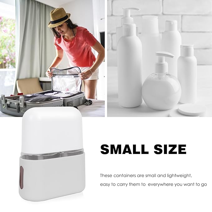 Songaa Travel Bottles Leak Proof, 2 in 1 Travel Containers for Toiletries, Refillable Plastic Bottles with Lid, Travel Accessories Shampoo Conditioner Bottles Grey