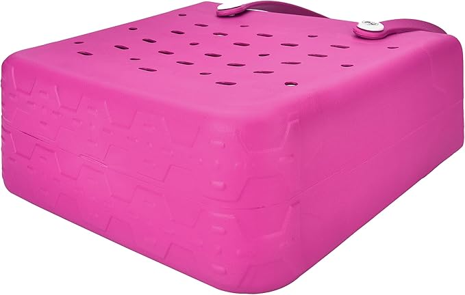 2-Piece Tote Bag Set, Waterproof Rubber Beach Bag with Summer Pattern, Medium & Large Handbag for Pool, Beach, Boat