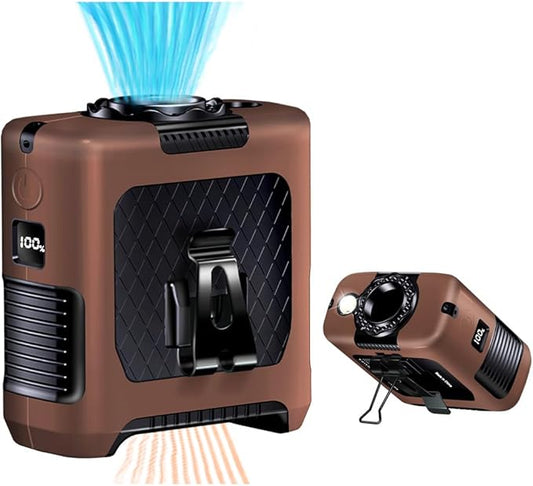 AINFTIME 2025 Portable Waist Clip Body Fan 10000mAh Personal Wearable 6-40H Powerful Outdoor (10000mAh / Deep Brown)