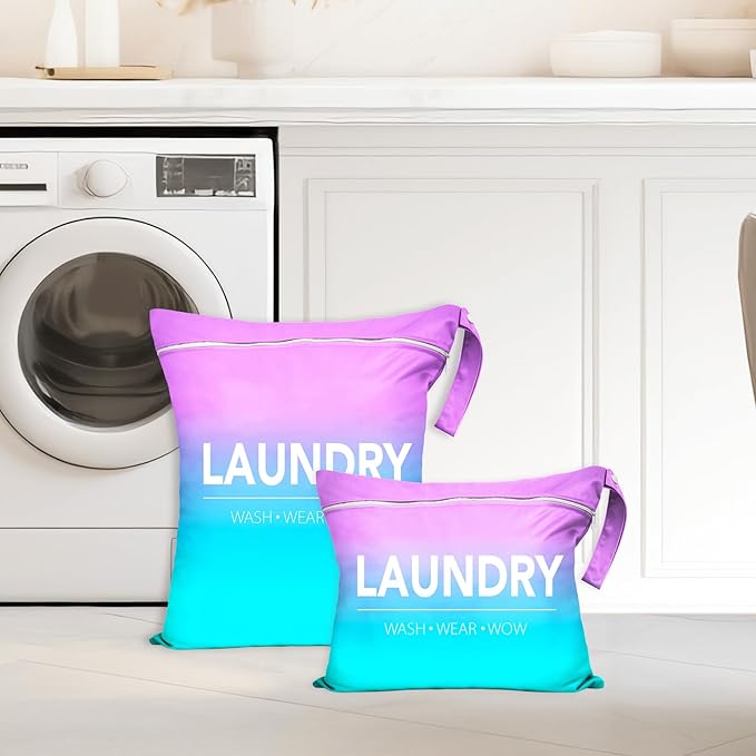 2 Pcs Large Travel Laundry Bag Waterproof Wet Dry Bag Washable Dirty Clothes Bag Bathing Suit Workout Bag for Gym Clothes Laundry Wet Clothes Swimming Yoga